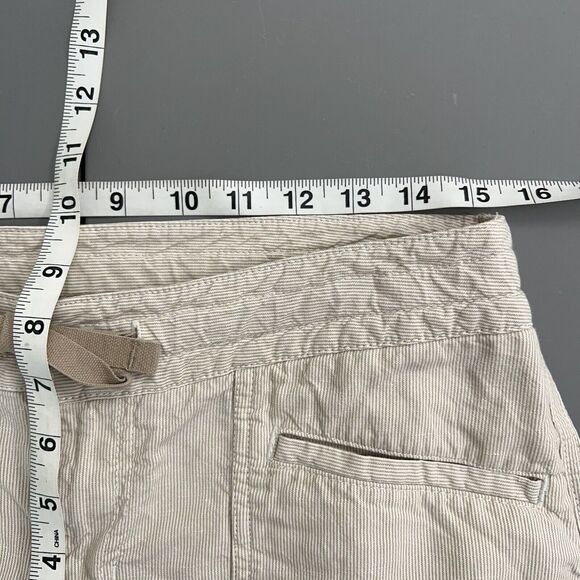 The North Face Shorts Women 6 Beige Linen Cotton Blend Striped 4" inseam Lowrise - Picture 11 of 12